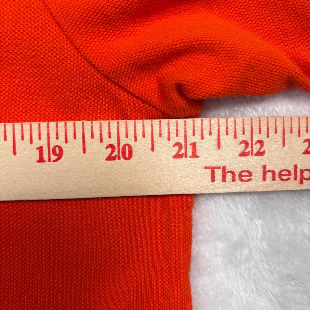 Polo Ralph Lauren Polo Shirt Men L (FIT M) Orange CUSTOM LONG Green Pony Preppy